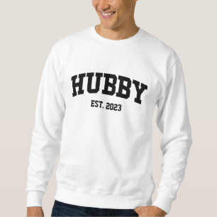 Varsity Stil Hubby Est. Minimikrav för år Lång Ärmad Tröja