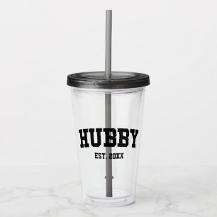 Varsity Stil Hubby Est. Minimikrav för år Take Away Mugg