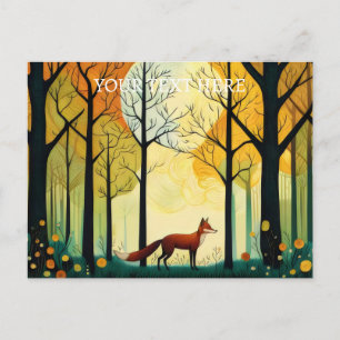 Vårskogsräv-målning Vykort