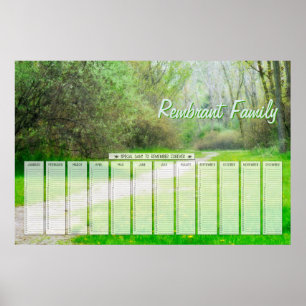 Vårskogsstigen Familjens speciella dagar kalender Poster