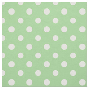 Vårsolskenvit på grönt polka dotstyg tyg