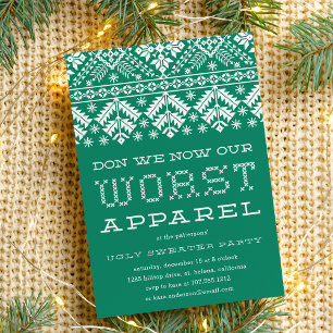 Värst apparat   Ugly Sweater Party-inbjudan Inbjudningar