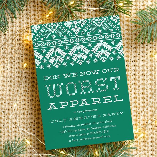 Värst apparat | Ugly Sweater Party-inbjudan Inbjudningar (Skapare uppladdad)