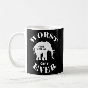 Värst bästa litteralvit elefant någonsin i kallt. kaffemugg