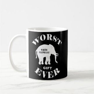 Värst bästa litteralvit elefant någonsin i kallt. kaffemugg