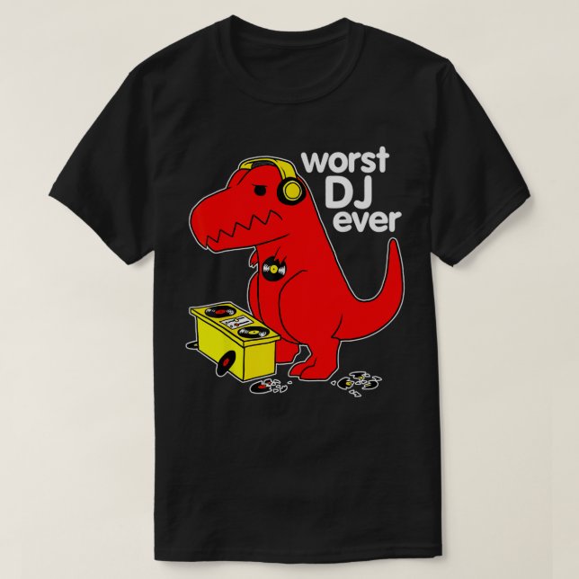 Värst DJ nånsin funny T Re Dinosaur Sarcastic Musi T Shirt (Design framsida)