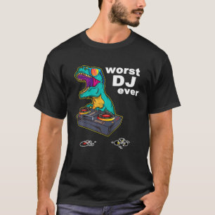 Värst DJ nånsin funny T Rex Dinosaur Sarcastic Mus Shirt