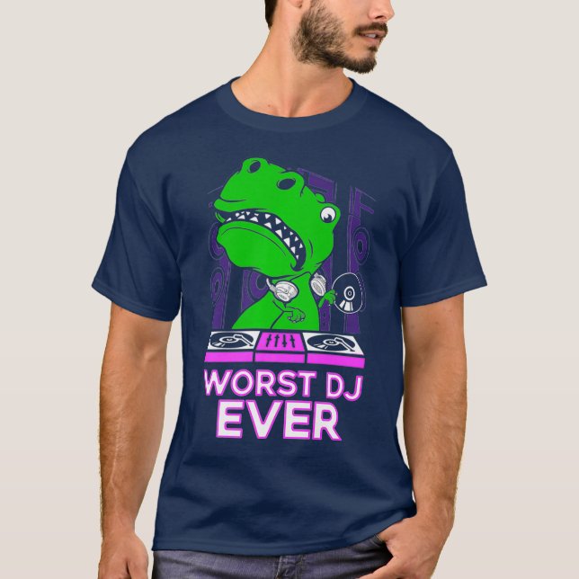 Värst DJ nånsin T-Rex Shirt Funny Sarcastic Pun T (Framsida)