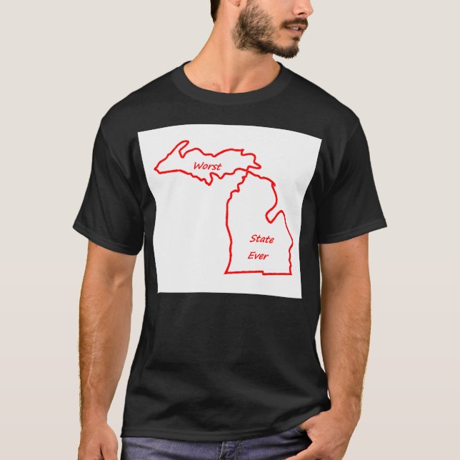 Värst Michigan påstår någonsin rött T Shirt (Framsida)