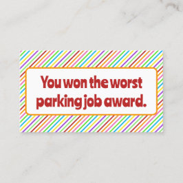 Värst parking Job Award.