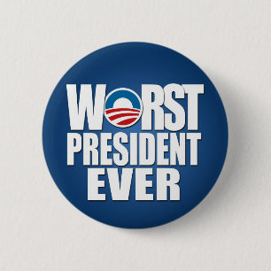 Värst president någonsin - Anti Obama Knapp
