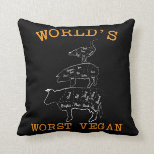 Värst Vegan Anti Veggie Kött Älskare Animal Eat Kudde