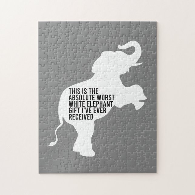Värst White Elephant Gift någonsin funny Pussel (Vertikal)