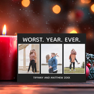Värsta året - någonsin roligt julfoto Mörk Humor Julkort