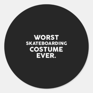 Värsta skateboardingkostymen någonsin för skateboa runt klistermärke