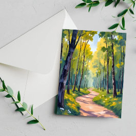 Vårstig | Grön Skog Vattenfärg Naturkort