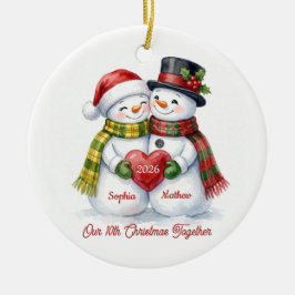 Vårt 10:e jul tillsammans Snömannen Ornament