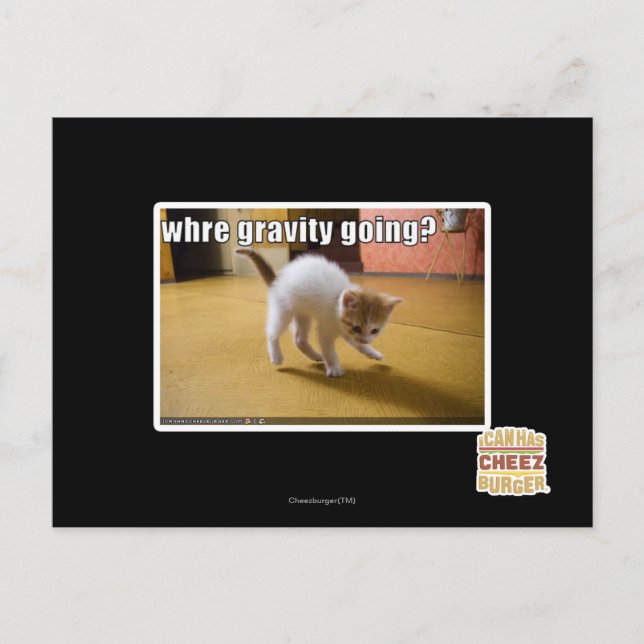Vart är graviteten på väg? vykort (Framsida)