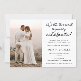 Värt att vänta Bröllopsmottagning Inbjudan