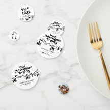 Vårt Äventyr Börjar Utomhus Bröllop Spara Datum