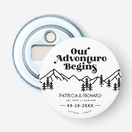 Vårt Äventyr Börjar Utomhus Bröllop Spara Datum Flasköppnare