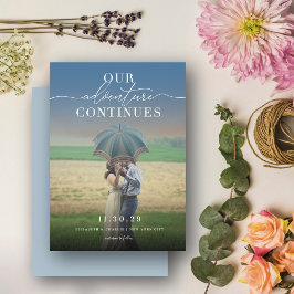 Vårt Äventyr fortsätter Chic Klassiskt skriptfoto Spara Datumet