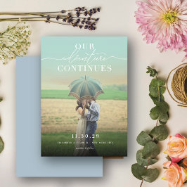 Vårt Äventyr fortsätter Chic Klassiskt skriptfoto Spara Datumet