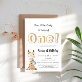 Vårt Baby gör en Cute Giraffe till första födelsed Inbjudningar