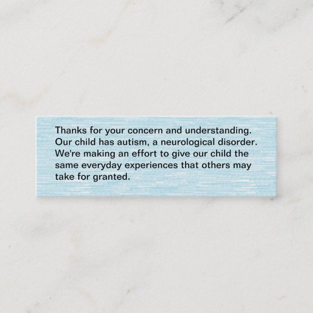 Vårt barn har autism - kort (Framsida)