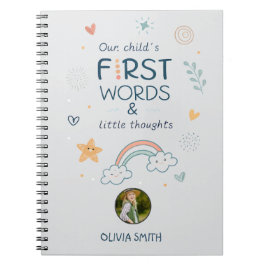 Vårt barns första ord & små tankar anteckningsbok