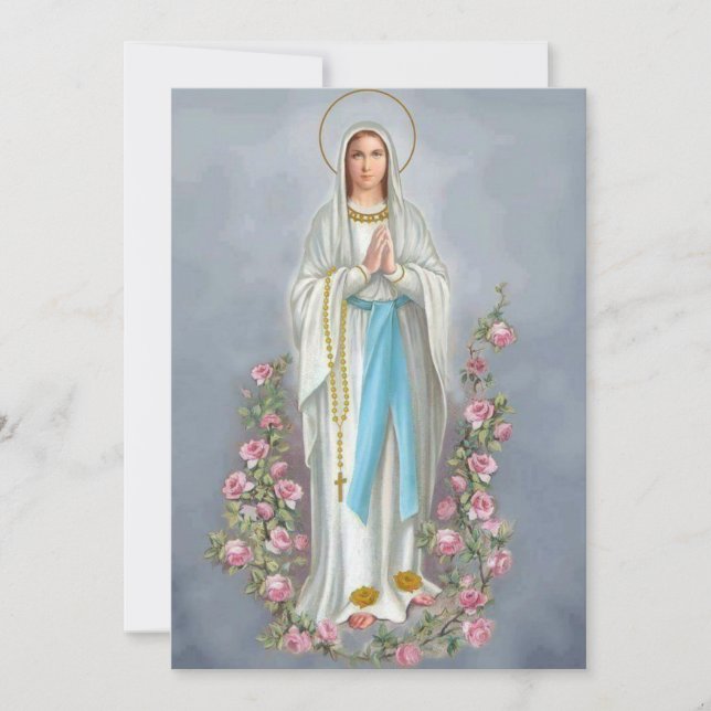 Vårt bönekort Dam i Lourdes Memorare Prayer Card (Framsida)