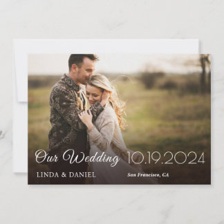 Vårt Bröllop-kort med fotospara datum Spara Datumet