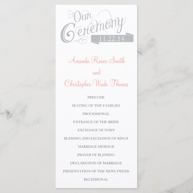 Vårt Bröllopsprogram i Kärlek Program (Framsida)