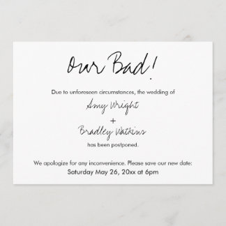 "Vårt dåliga" humoristiska meddelande som senarela Inbjudningar