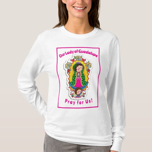 Vårt Dam av Guadalupe-kort för mappad hälsning T Shirt (Framsida)