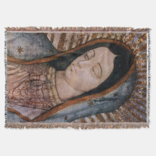 Vårt Dam av Guadalupe Virgin Tilma Bust Blanket Mysfilt