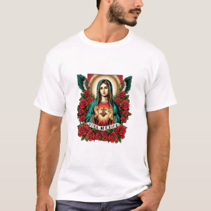 Vårt Dam Guadalupe Mor Mary Viva Mexico art T Shirt