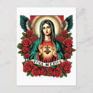 Vårt Dam Guadalupe Mor Mary Viva Mexico art Vykort
