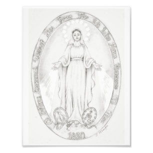 "Vårt Dam i den Miraculous Medal" Devotional Art Fototryck