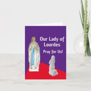 Vårt Dam på ett fogat visitkort för lourdes-hälsni Kort