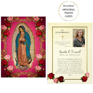 Vårt Dam på Guadalupe Funeral Prayer Card Placeringskort