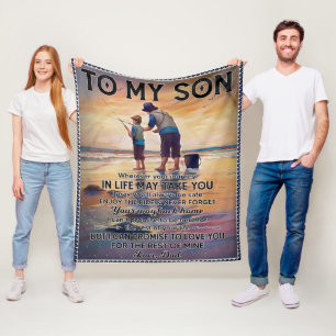Vart du än beger dig i Life-Fishing Pappa till Son Fleecefilt