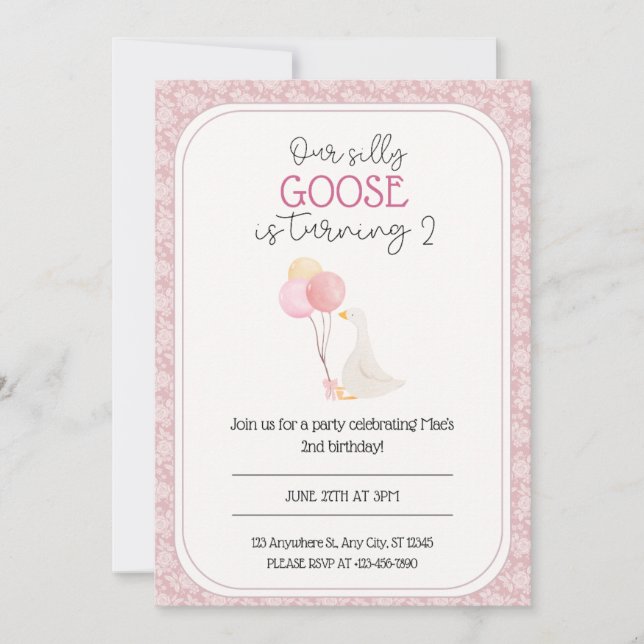 Vårt Fånig går födelsedag Inbjudningar (Framsida)