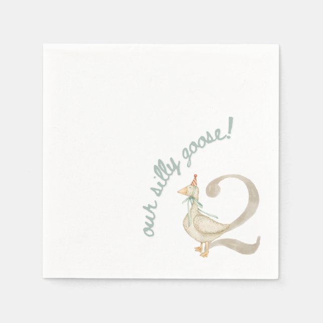 Vårt Fånig går på andra födelsedag Napkin Pappersservett (Framsidan)