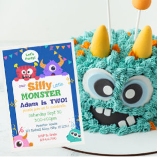 Vårt Fånig lilla monster Birthday Inbjudningar