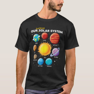 Vårt fantastiska solsystem planeter rymden pojkar  t shirt