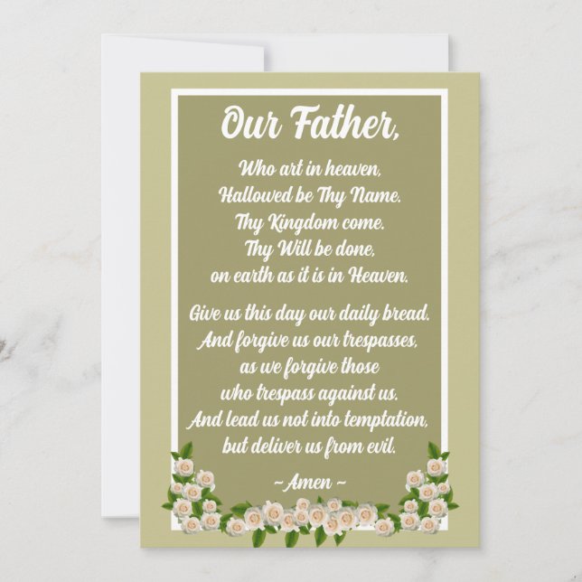 Vårt Far Prayer Matthew 6:9-13 Guld-kort Julkort (Framsida)