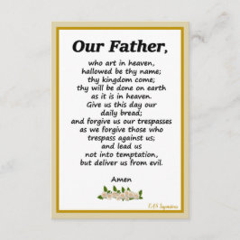 Vårt Far Prayer Matthew 6:9-13-kort Tilläggskort