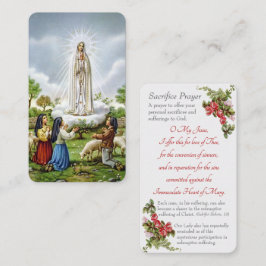 Vårt Fatimas Dam - Sacrifice Prayer-kort Tilläggskort