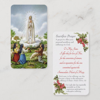 Vårt Fatimas Dam - Sacrifice Prayer-kort Tilläggskort